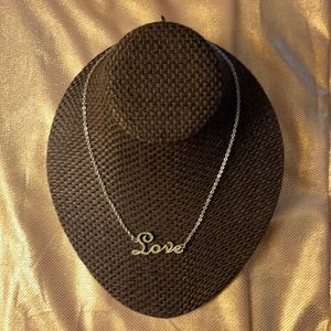 Cezanne necklace with love saying silver colored